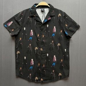 Cakeworthy x Harry Potter Shirt Mens Medium Black Wizard Short Sleeve Button Up